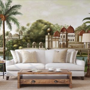 White line decor wallpaper