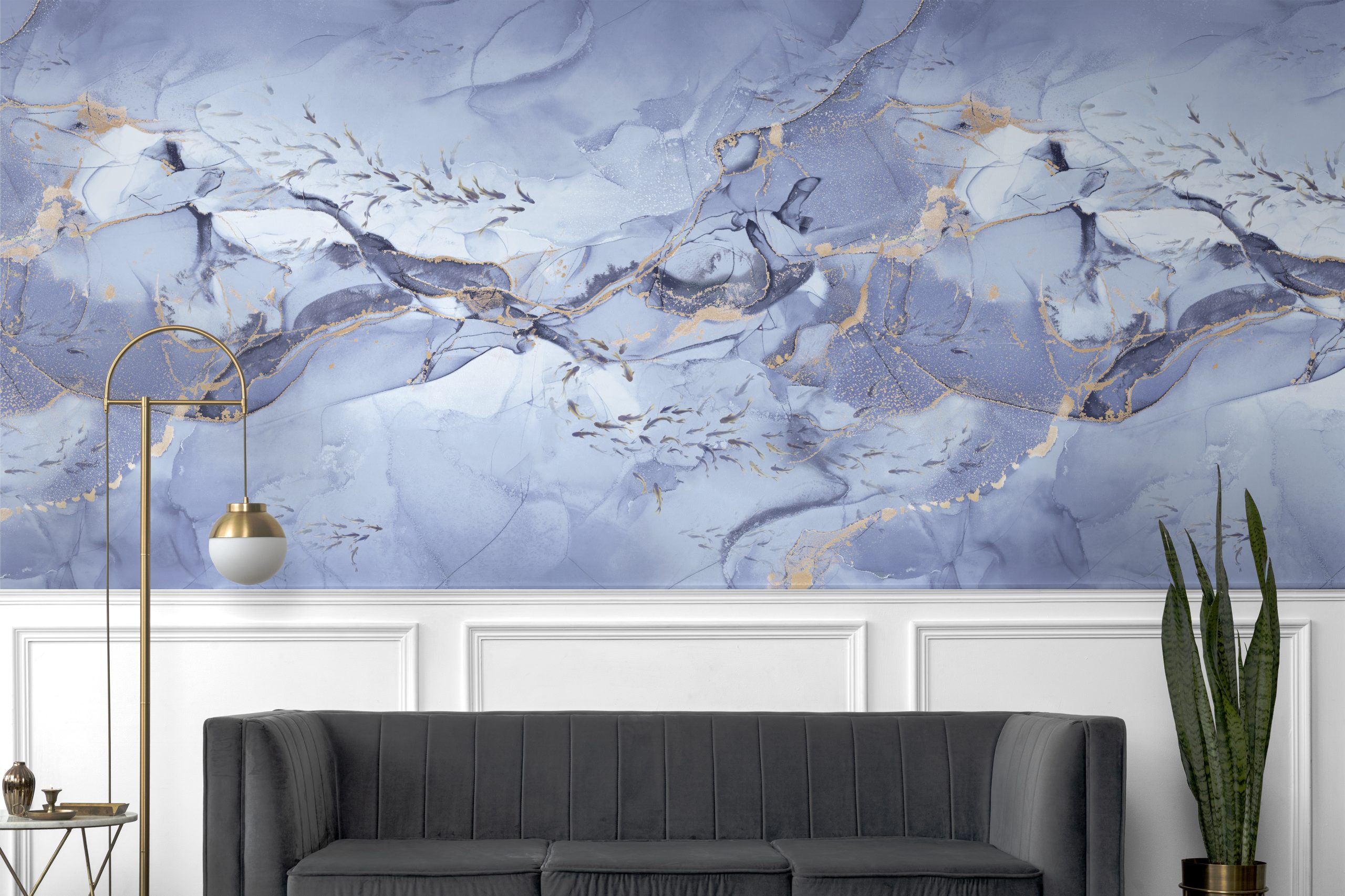 White line decor wallpaper